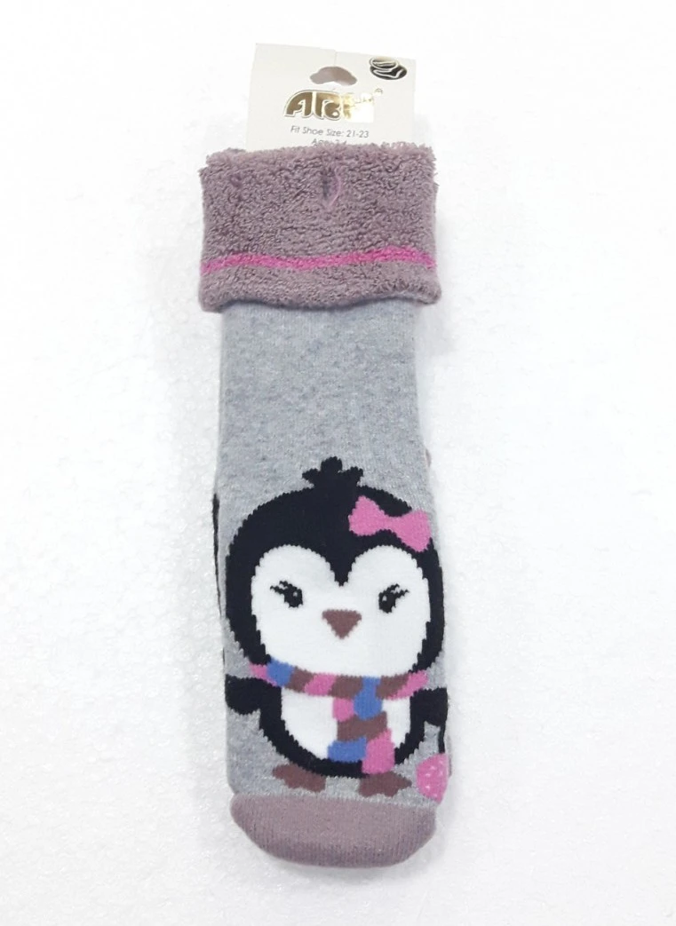 Bebi čarapice sivi pingvin